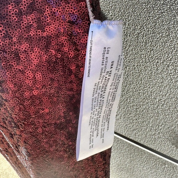 Dress the Population Jada Sequin Off The Shoulder Sweetheart Ruby Red Dress XS - Picture 4 of 8